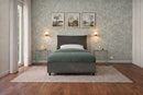 Letto Singolo Contenitore Imbottito Microfibra Grigio BoxMax Testata Soft Varie Misure