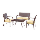 Set Salotto da Giardino Divano + 2 Poltrone con Tavolino Siena Marrone