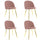 Lot de 4 Chaises 50x45x80 cm en Tissu Velours avec Pieds Or Rose Vieilli