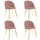 Lot de 4 Chaises 50x45x80 cm en Tissu Velours avec Pieds Or Rose Vieilli