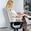 Sedia da Ufficio Ergonomica 63x70x102-112 cm Altezza Regolabile e Dondolo Grigio    
