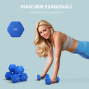 Set 2 Manubri Palestra 7 kg Pesi esagonali per Allenamento Blu