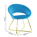 Set 2 Sedie Vintage 58x64x83 cm in Tessuto Effetto Velluto Greta Blu