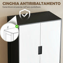 Armadio 2 Ante con 3 Cassetti 80x50x180 cm con Barra Appendiabiti in Melamina Nero Bianco      