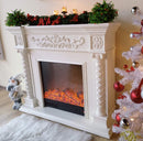 Camino Elettrico da Pavimento 102x120x33 cm Effetto Fiamma 1500W Milano Marrone