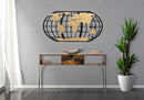 Pannello World Glam 133x3,5x70 cm in Ferro Nero e Oro