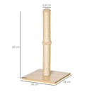 Tiragraffi per Gatti con Palo in Sisal Alto 60 cm Beige      