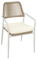 Sedia da Giardino in Alluminio e Corda Vorghini Pegli Bianco e Beige
