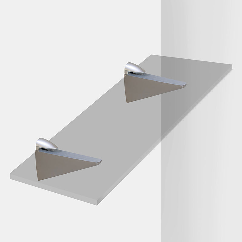 Reggipiano per Mensole in Legno/Vetro 1 Set Verniciato Nichel Opaco Tecnoplastica e Zama Emuca