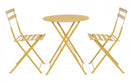 Set Tavolino e 2 Sedie da Giardino Bistrot Wissant Ocra