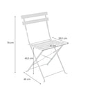 Set Tavolino e 2 Sedie Pieghevoli da Giardino in Acciaio Dalia bianco