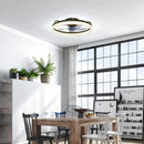 Ventilatore a Soffitto Ø50 cm con Luce LED Regolabile Telecomando Timer 6 Velocità in Acciaio e Plastica Nero      