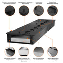 Bruciatore a Bioetanolo da Incasso 150x20x7,5 cm Black Burner 1500 Nero