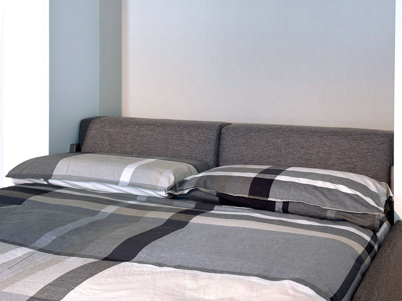 Letto Matrimoniale A Scomparsa 160 Versia Con Divano E Armadio 1 Anta Dx Argilla      