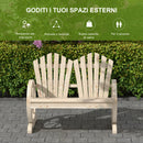 Panchina da Giardino 108x66x95 cm Stile Country con Braccioli a Ruota in Legno Naturale      