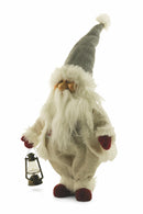 Pupazzo Babbo Natale in Tessuto Abito Bianco H78 cm Soriani