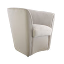 Poltroncina a Pozzetto 70x67x76 cm in Tessuto e Similpelle Tortora