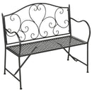 Panchina 2 Posti da Giardino 106x42x95 cm in Acciaio Nero