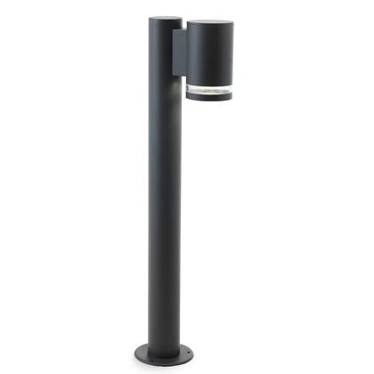 Pole Lampadaire pour Jardin 1 Lumière Ronde Gris Couleur pour Outdoor Line Stage Livos prezzo