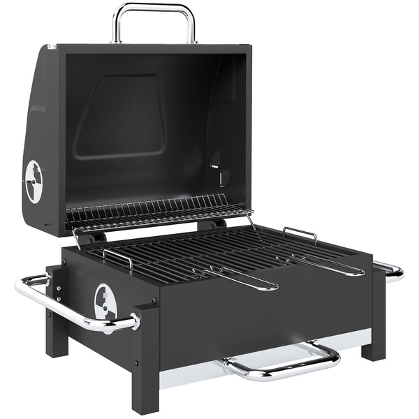 online Barbecue a Carbonella BBQ Portatile con Termometro e Raccogli Cenere in Metallo e Acciaio Nero
