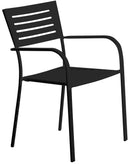 Sedia da Giardino con Braccioli in Ferro Vorghini Taormina Nera