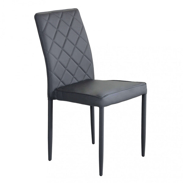 online Chaise Blossom 41x50x91 h cm en similicuir gris foncé