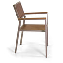 Sedia da Giardino 55X58xh83 cm in Alluminio e Polywood  Tortora