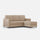 Canapé 3 places avec pouf 198x155x85 cm Karay en tissu beige