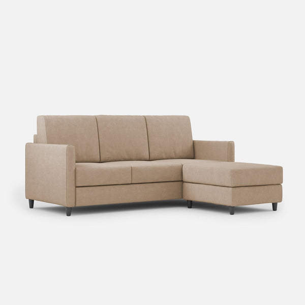 online Canapé 3 places avec pouf 198x155x85 cm Karay en tissu beige