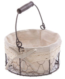 Cestino Ø17xH9 cm in Metallo e Cotone Nero e Ecrù