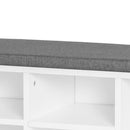 Panchina Scarpiera con Ripiani Regolabili in Legno Bianco e Grigio 104x30x48 cm 