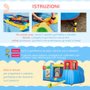 Castello Giostra Gonfiabile 390x300x197 cm con Scivolo Trampolino e Piscina Multicolore