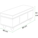 Cassapanca Contenitore Ecopelle Divano Panca Pouf Contenitore 80x43 cm Mostarda
