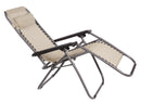 Set 2 Sedie Sdraio Zero Gravity Reclinabile Pieghevole 90x66x108 cm in Metallo e Textilene Beige