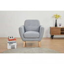 Poltrona Burton 84x79x86 h cm in Tessuto Grigio chiaro