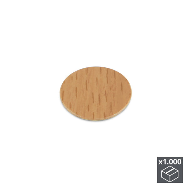 Emuca Bouchons d'obturation adhésifs 13 mm effet hêtre 1 000 pièces sconto