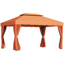 Gazebo da Giardino di Lusso con Tettoia Idrorepellente 2.9x3.9m Arancione 