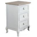 Cassettiera Cuore 3 Cassetti 45x34x66 h cm in Legno di paulownia Bianco