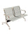 Bozzini Silver Banc de Bureau pour Salle d'Attente 2 Places en Acier