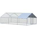 Recinto per Animali Cani Cuccioli Galline 300x600x195 cm in Metallo Galvanizzato Argento