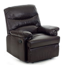 Poltrona Relax Reclinabile Manuale Rivestimento in Cuoio Diana Marrone