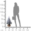 Mini Albero di Natale Artificiale H75 cm Abete con Sacco e Neve 83 Tips Verde