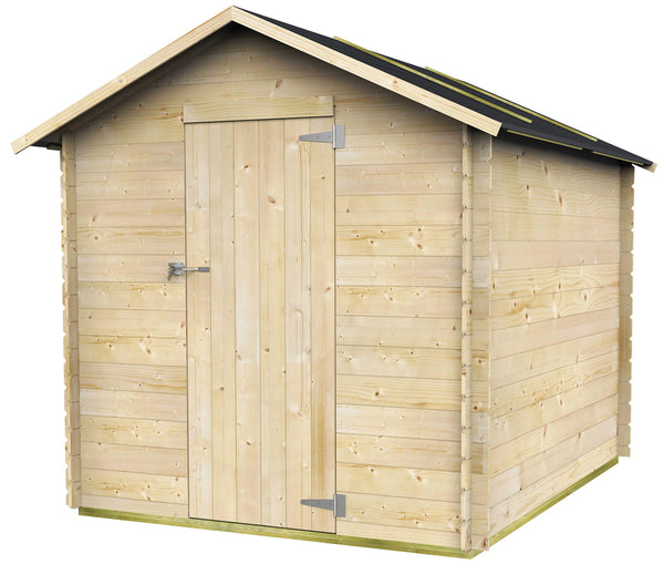 sconto Abri de jardin pour outils 178x218 cm avec porte aveugle simple en bois naturel