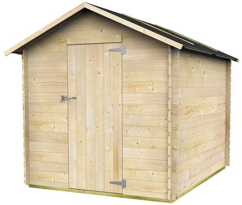 Casetta Box da Giardino per Attrezzi 178x218 cm con Porta Singola Cieca in Legno Naturale