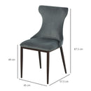 Set 2 Sedie imbottite in Metallo e Poliestere 45x57,5x87,5 cm  Grigio Scuro