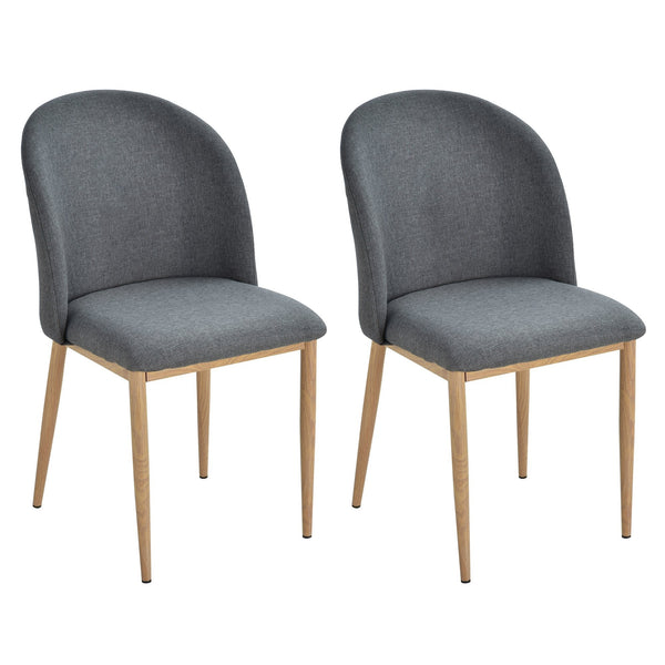 Lot de 2 Chaises Rembourrées en Acier et Polyester 50x58x85 cm Gris acquista
