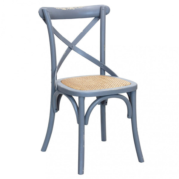 Chaise Cross 46x42x87 cm en Bois Gris sconto