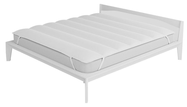 Surmatelas matelassé à double rembourrage avec élastiques en microfibre blancs sconto