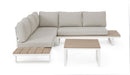 Set 4 Pezzi Salotto da Giardino con 2 Divani 1 Poltrona Angolare e Tavolino Zelmar Vapor  