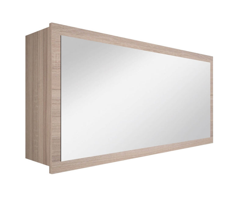 Specchio con Contenitore in Melaminico 100x18x50cm TFT Ibiza Tabacco Chiaro